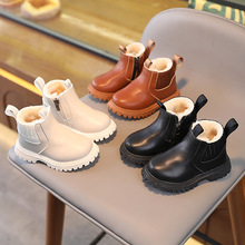 儿童马丁靴2023年秋冬季新款女童加绒加厚宝宝棉靴英伦风男童短靴