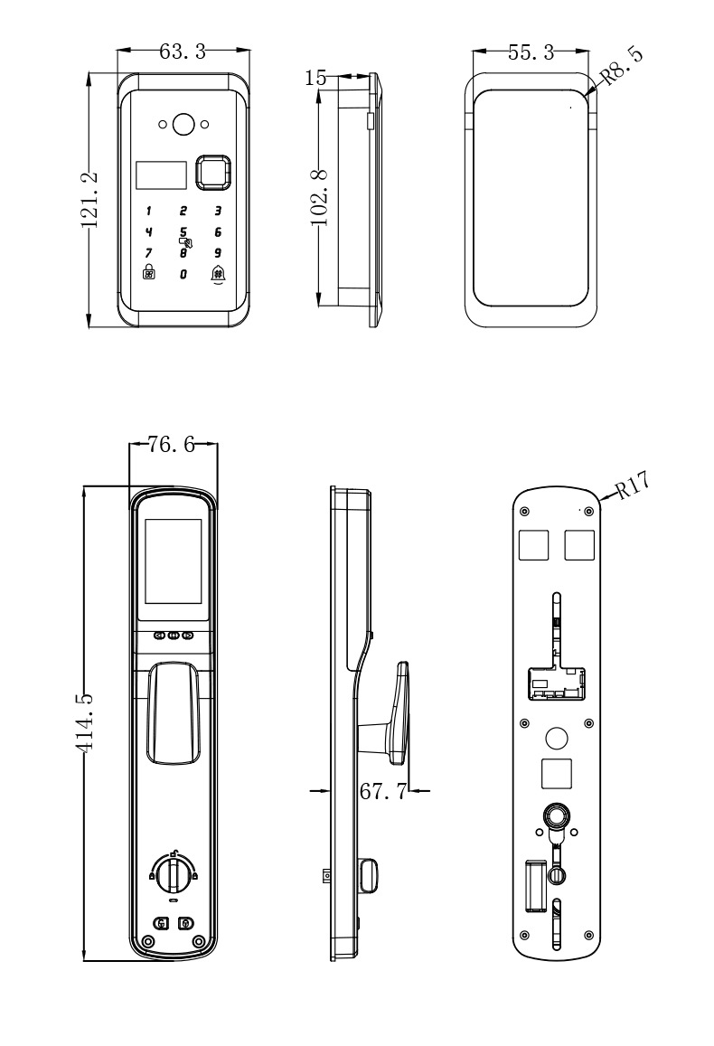 新款分体嵌入式指纹锁一触即开智能锁家用防盗门密码锁现货批发