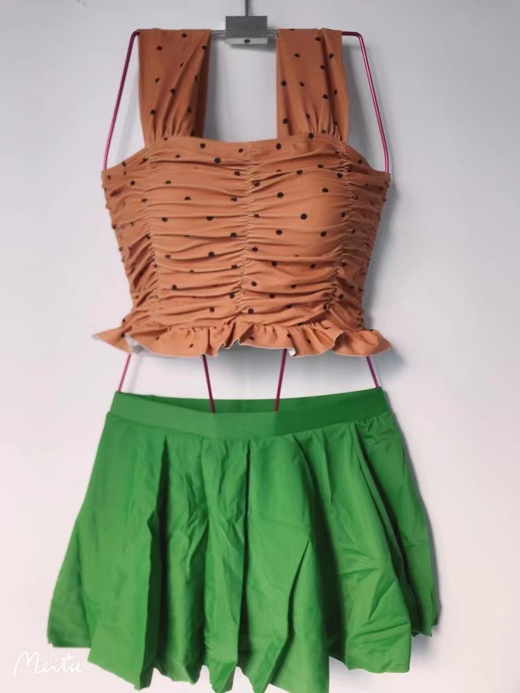 分体泳衣女夏裙式保守显瘦遮肚两件套性感泳装海边度假游泳衣超仙