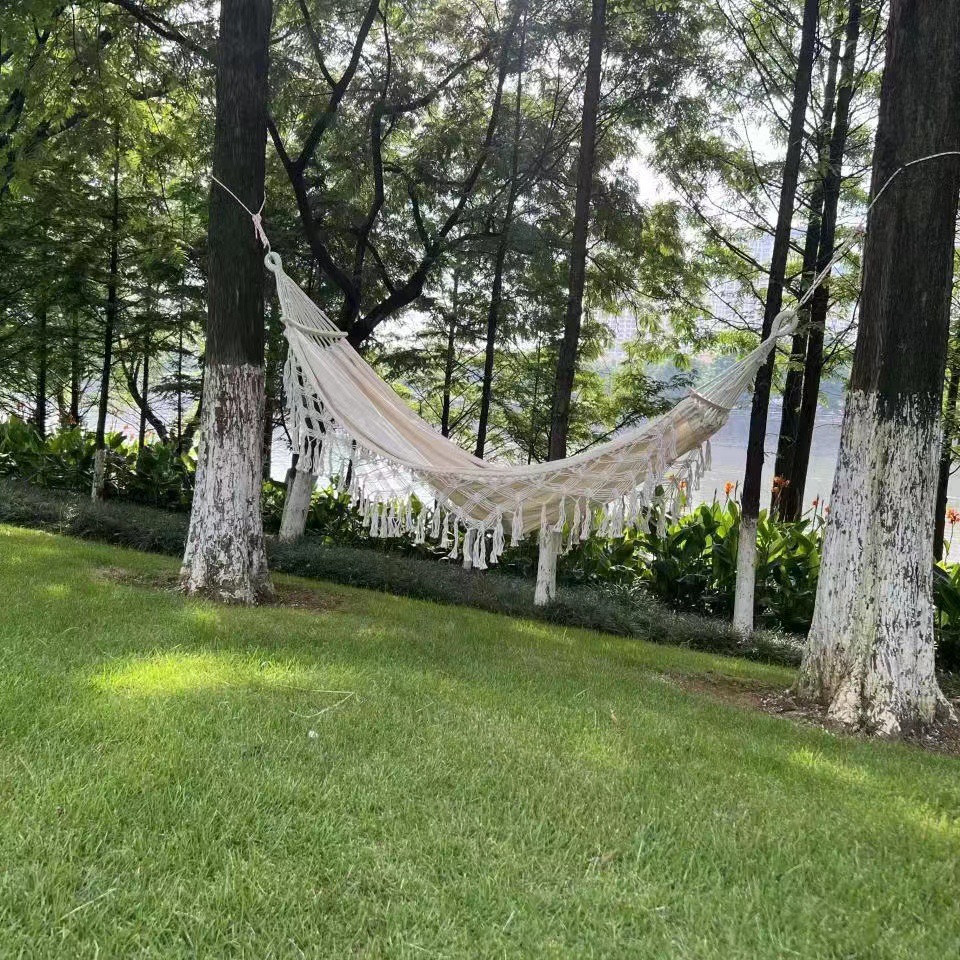 Anti-Rollover Indoor Home Hammock Outdoor Swing Camping Dormitory Adults and Children Double Outdoor Canvas Hammock