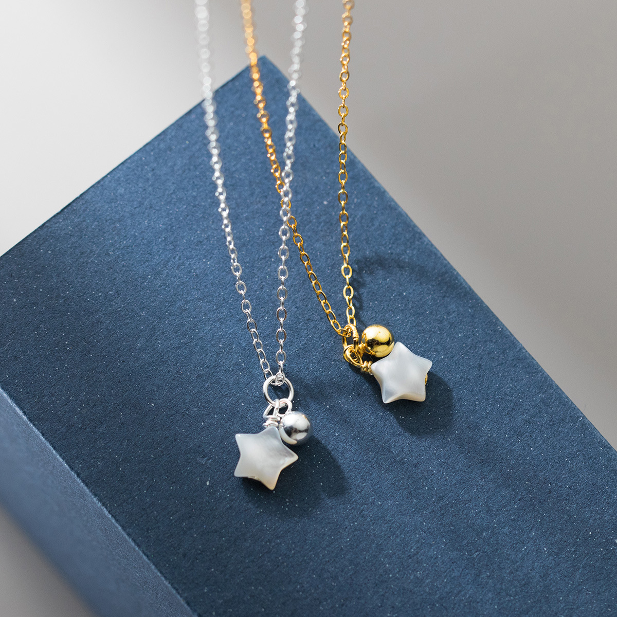 纳兰 s925纯银甜美可爱贝壳光珠星星项链设计感颈饰品女Y01187