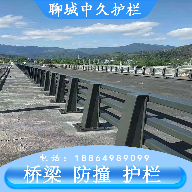 防撞护栏 q235喷塑碳钢材质 山东现货 天桥用灯光/桥梁景观护栏