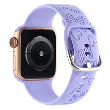 适用于iwatch8-1亲吻米奇雕刻硅胶表带apple watch9苹果手表表带