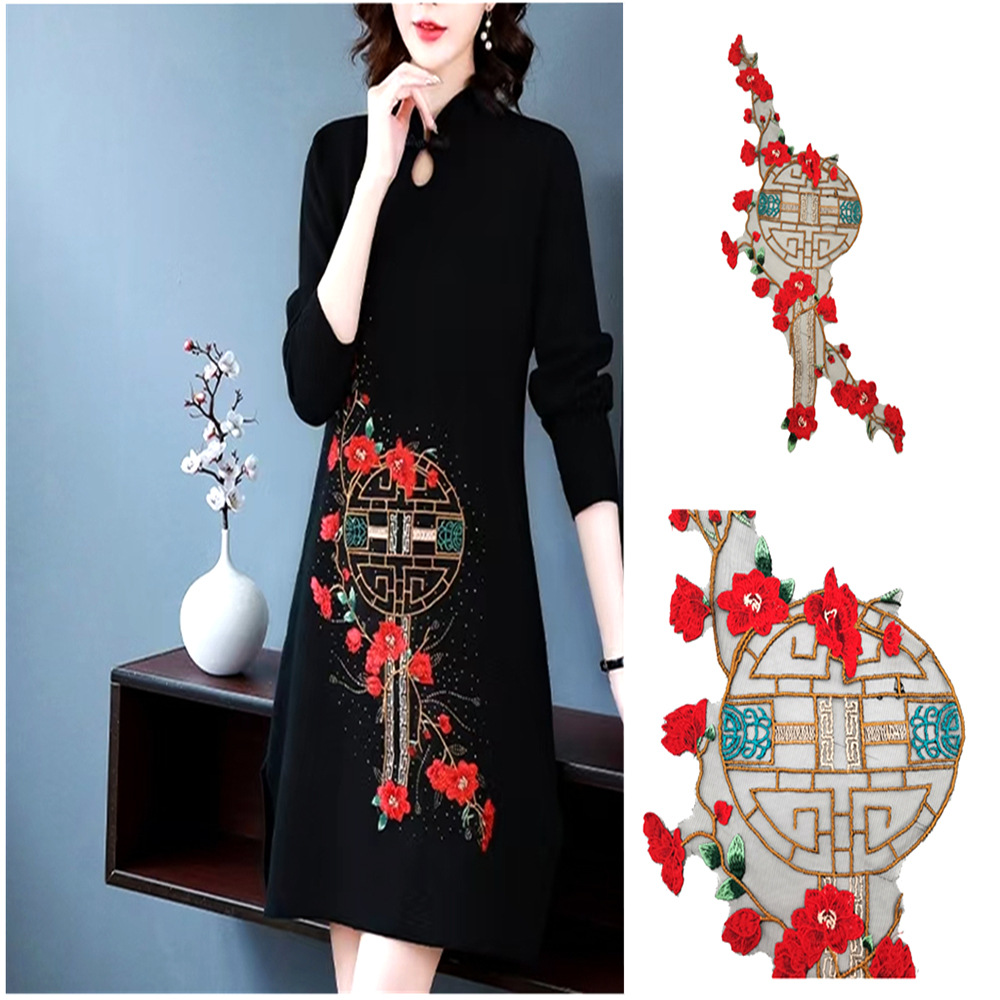 复古风格水溶刺绣朵花 女孩旗袍连衣裙装饰花朵 经典民族风绣花