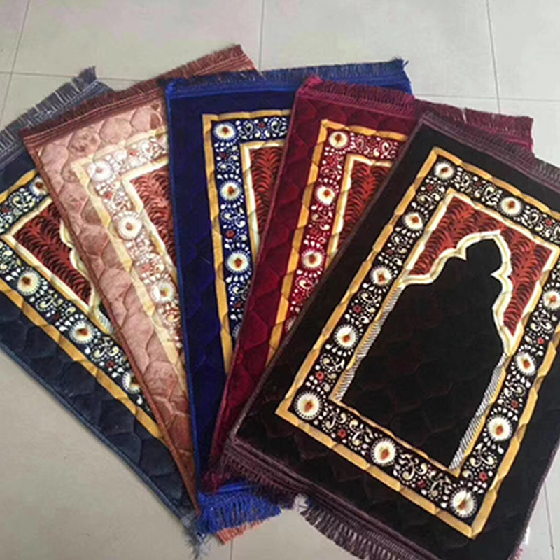 Household Carpet Raschel Hui Prayer Mat Prayer Thickening Cushion Tassel Prayer Mat Gift Bye-Bye Felt Factory Wholesale