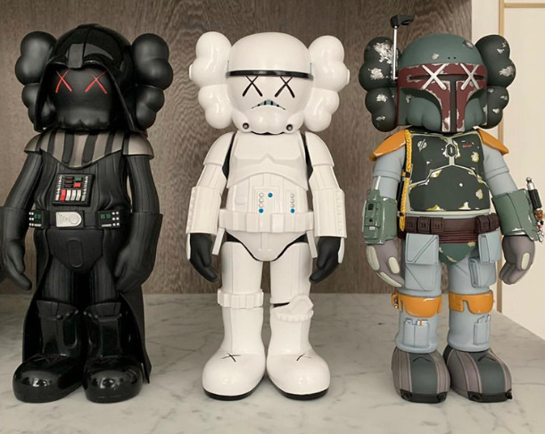 kwas公仔星球大战手办玩偶潮牌mand kaws摆件白兵黑武士