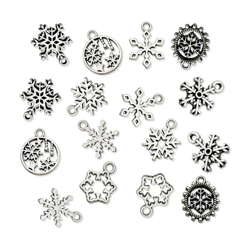 Wholesale Amazon New Snowflake Alloy Decoration Accessories Christmas DIY Handmade Material Accessories Pendant Small Pendant
