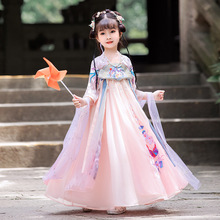 儿童汉服古装超仙薄款中国风粉色公主女童唐装夏女孩襦裙2023新款
