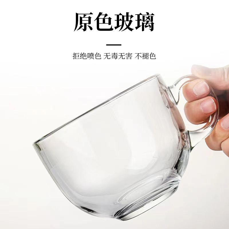 Wholesale Large Capacity Home Breakfast Cup with Handle Glass Milk Cup Heat-Resistant Glass Coffee Cup Oat Cup