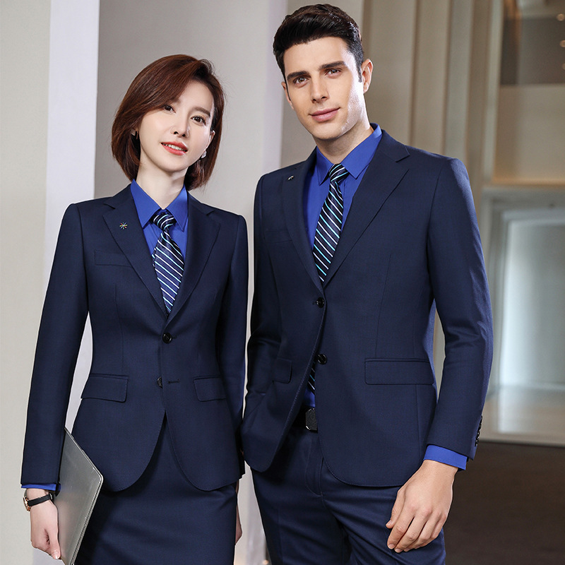 男女商务西服工作服大学生面试正装套装职业西装秋冬工装定制logo
