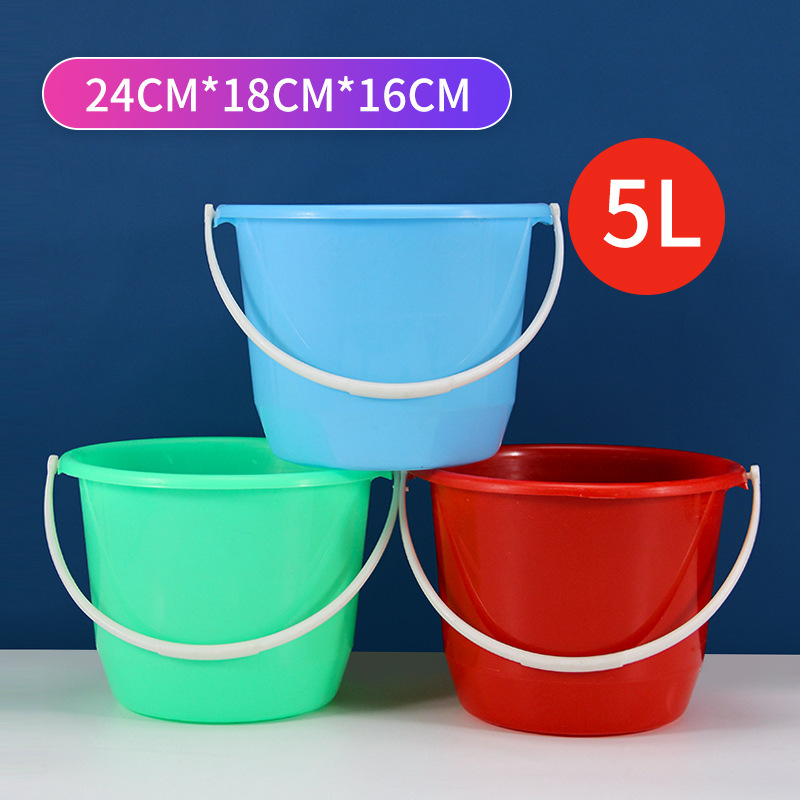 Household Plastic Bucket Outdoor Water Storage with Handle Portable Dolly Tub Red Barrel Outdoor Bucket Car Wash Plastic Bucket Wholesale