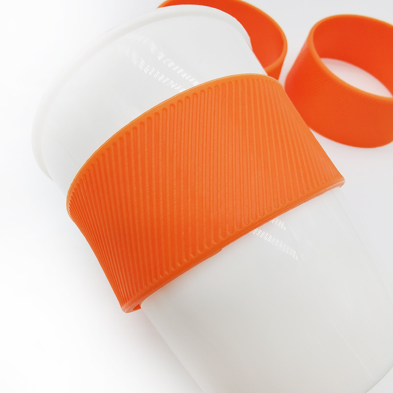 上窄下宽硅胶斜纹杯套马克杯杯套隔热硅胶斜纹杯套