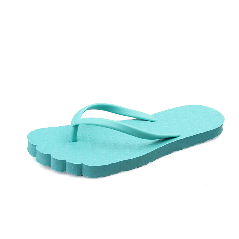 Flip-Flops Women's Summer Wear Solid Color Non-Slip Bathroom Bath Beach Seaside Plywood Flip-Flops Swimming Slippers