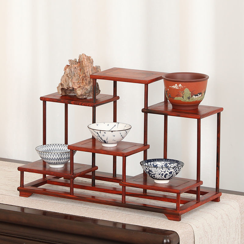 实木中式小多宝阁紫砂茶壶茶具架子置物架摆件展示架古董架