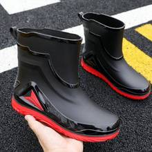 雨鞋男款收口新款防水鞋户外水靴厨房防滑工作胶鞋加绒棉保暖雨靴