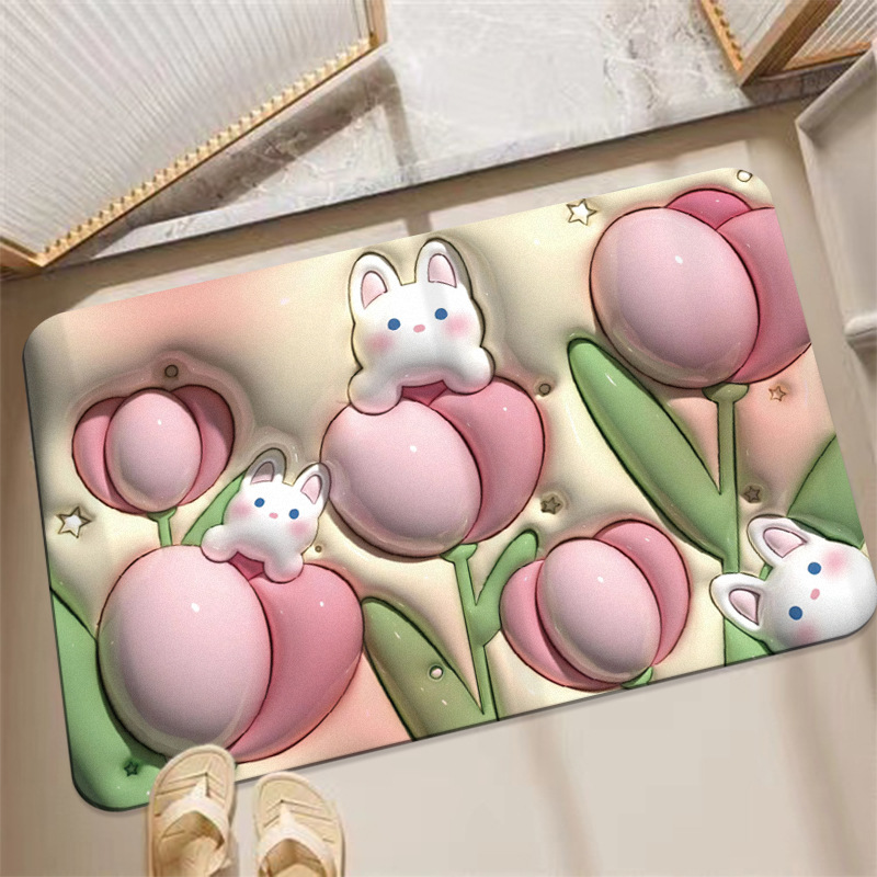 Diatom Ooze 5D Cartoon Ins Bathroom Entrance Absorbent Non-Slip Floor Mat Toilet Door Mat Home Bathroom Mat