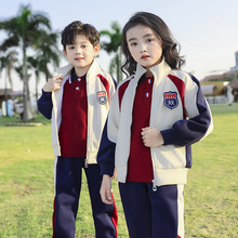 英伦风校服小学生班服春秋装三件套儿童棒球服运动套装幼儿园园服