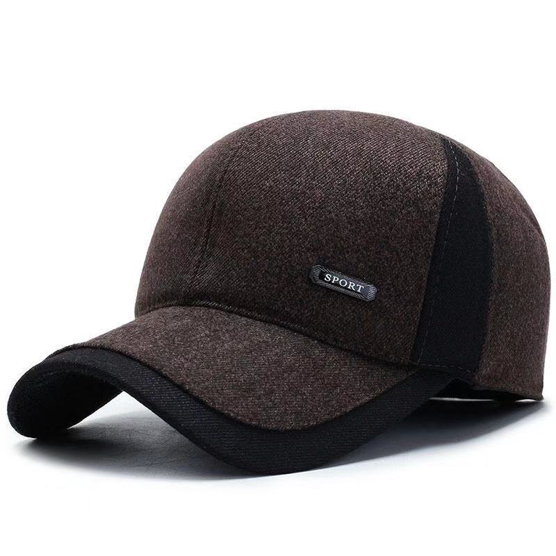 Hat Men's 2023 New Autumn and Winter Warm Cashmere Baseball Cap Korean Fashion Middle-Aged and Elderly Casual Earmuffs Hat Wholesale