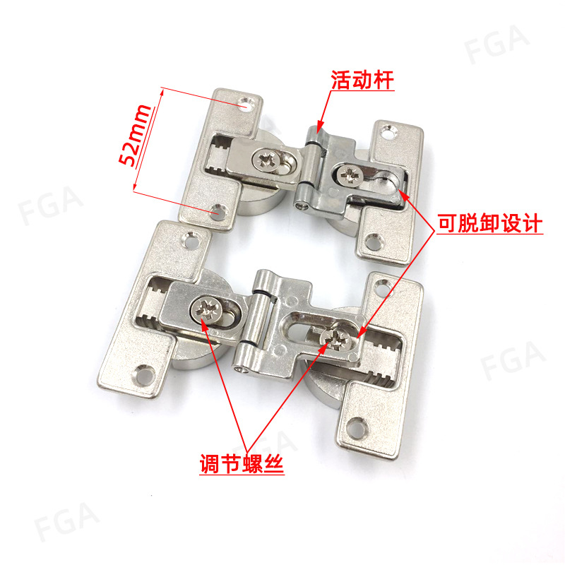 双杯折叠门翻版铰链平面180度关闭重叠铰链鞋柜衣柜移门折叠铰drf