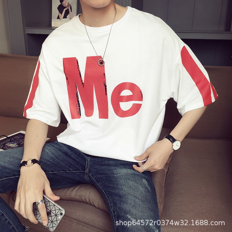 2023 New Korean Style Men's T-shirt Fashion Leisure Hong Kong Style Entity Discount Stall Factory Leftover Stock Source Wholesale