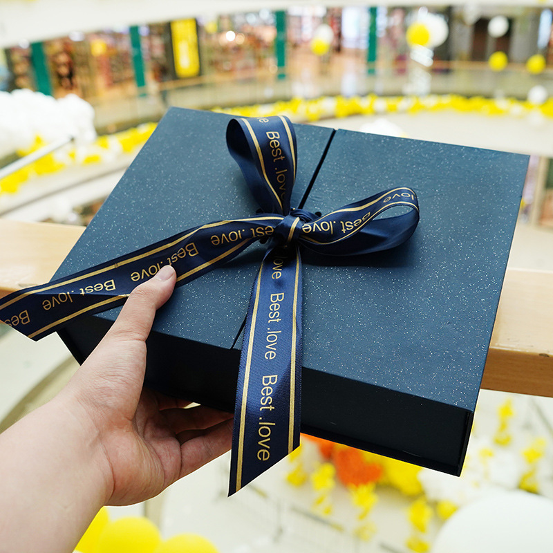 翻盖蝴蝶结礼品盒长方形现货  ins生日礼物盒伴手礼礼盒 口红礼盒