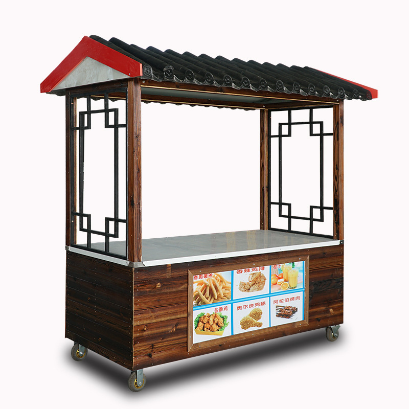 腐木售货车手推仿古小吃车推车摆摊夜市商用流动多功能摊位餐