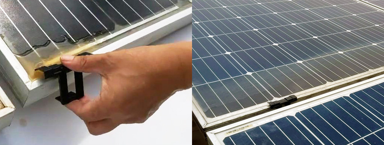 光伏太阳能板导水排泥胶排水夹泥带除灰尘太阳板下沿排水槽40mm