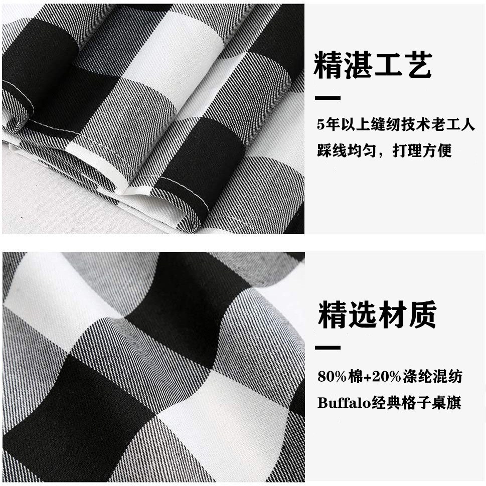 Amazon Table Mat Red Black and White Plaid Table Runner Christmas Tablecloth Home Cotton Linen Table Mat Nordic Placemat