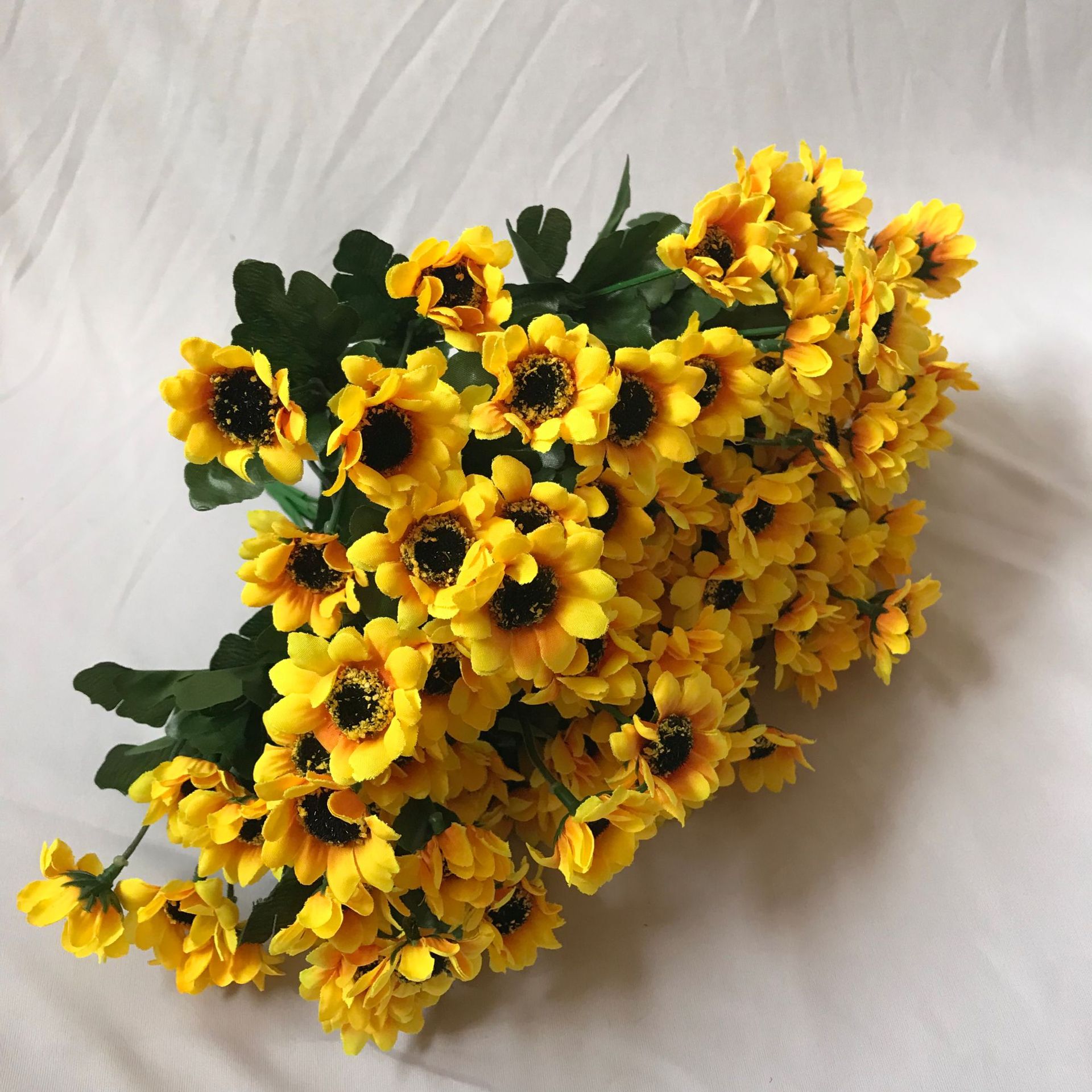 跨境外贸田园15朵小太阳花仿真花束向日葵家居装饰婚庆摄影摆件