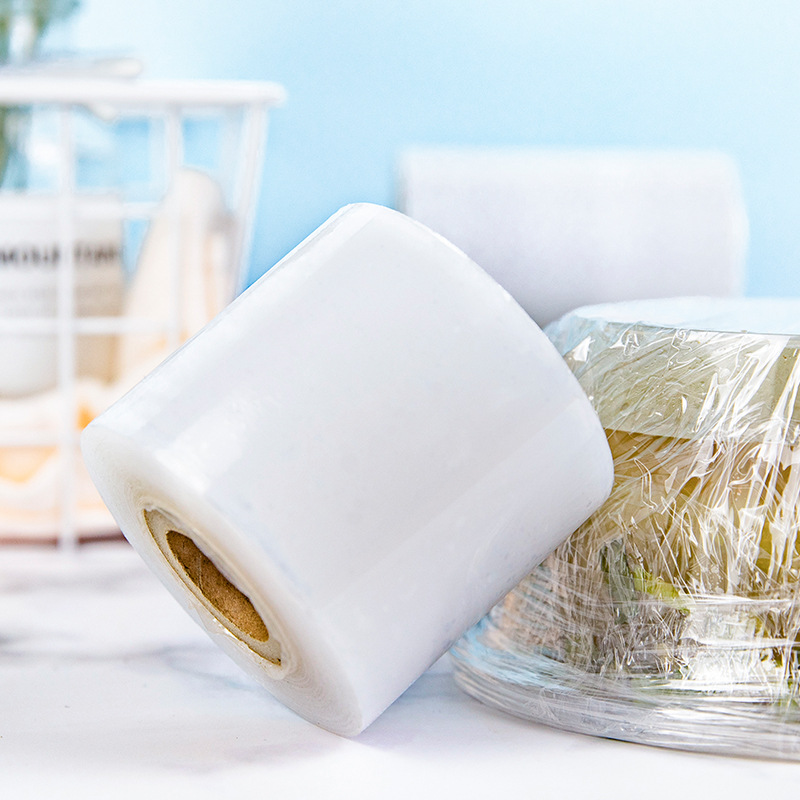pe外卖打包盒封口pe保鲜膜小卷缠绕膜拉伸膜3-50厘米餐盒密封防漏