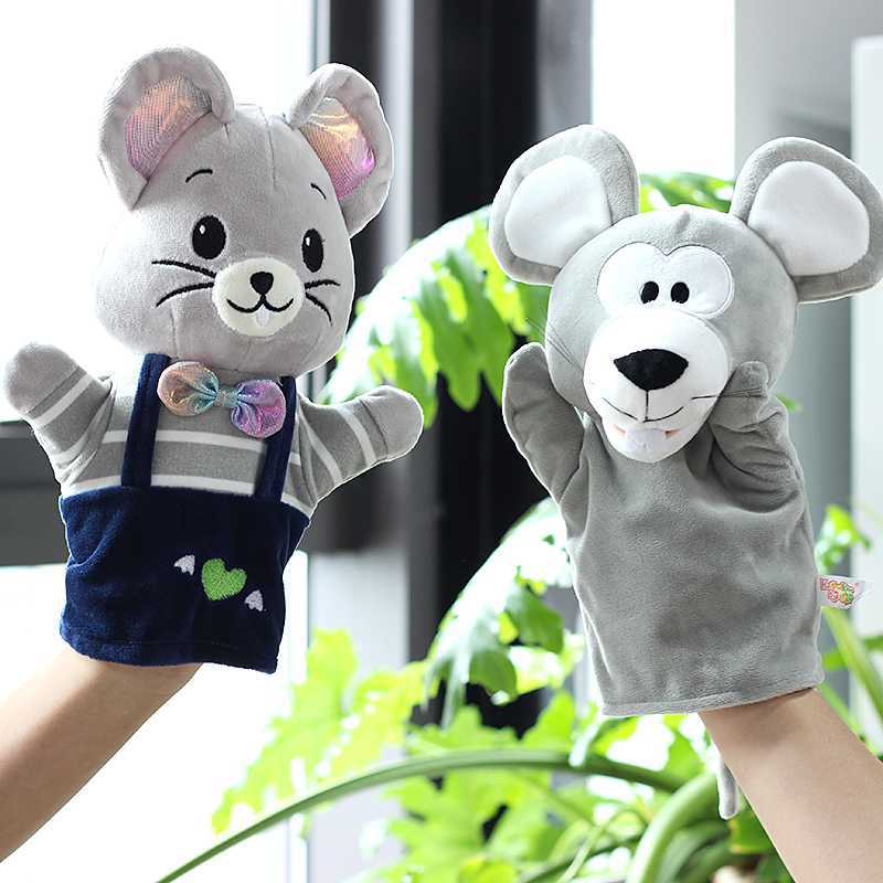 情侣卡通老鼠毛绒玩具手指偶大号儿童手偶幼教亲子安抚