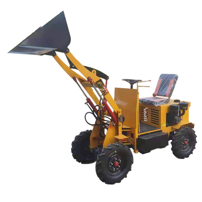 养殖农用电动小铲车 柴油四驱建筑工程推土铲沙推粪车 小型装载机