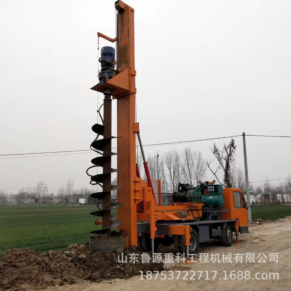 农村建房地基打桩机 小型轮式长螺旋打桩机 成孔6米地基打桩机