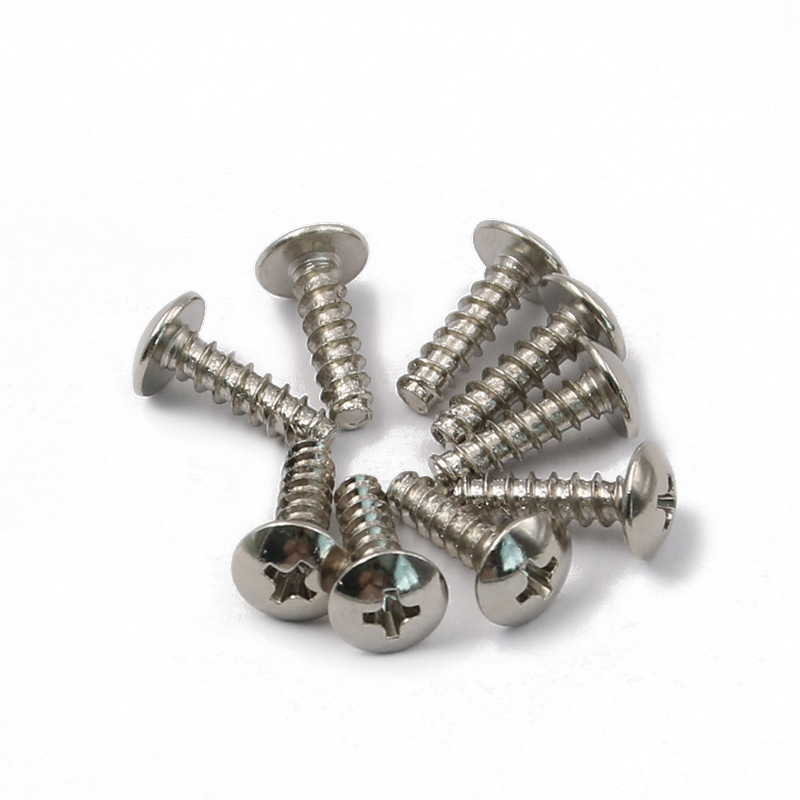 碳钢镀镍tb大扁头自攻螺丝伞头自攻平尾螺钉m3m3.5m4