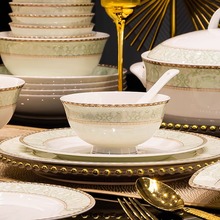 单个轻奢碗碟家用高级感景德镇骨瓷陶瓷2023新款餐具乔迁碗盘碗具