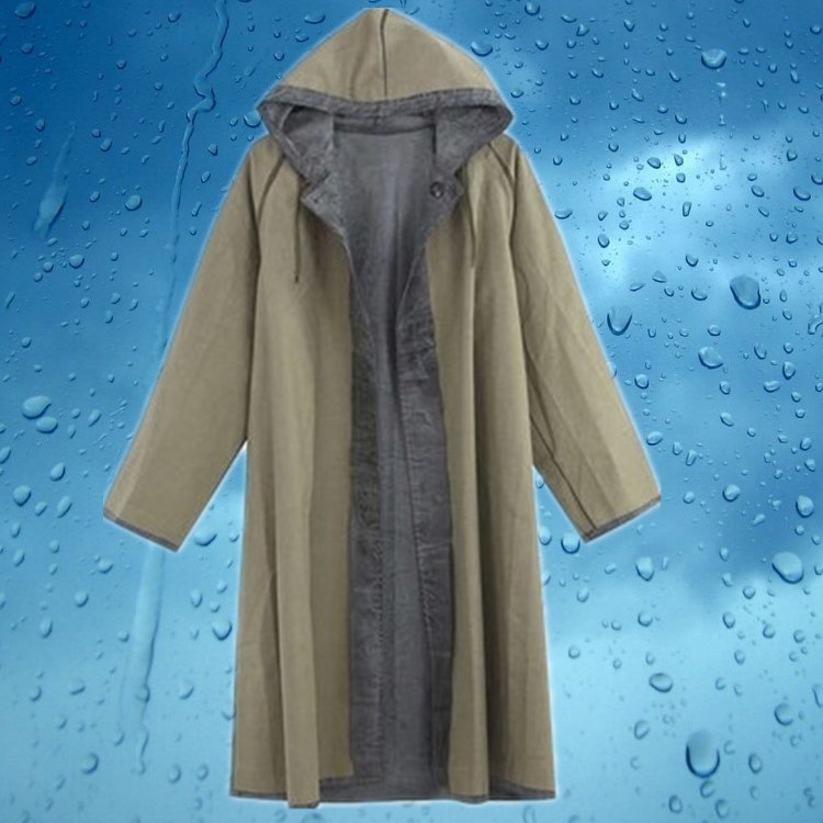 3520 87式连体老式雨衣 长装雨衣 橡胶帆布带袖雨衣 劳保大褂雨衣