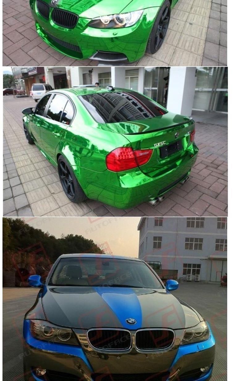 工厂汽车改装全车身贴纸镜面电镀银可拉伸改色膜整车金属贴膜批发