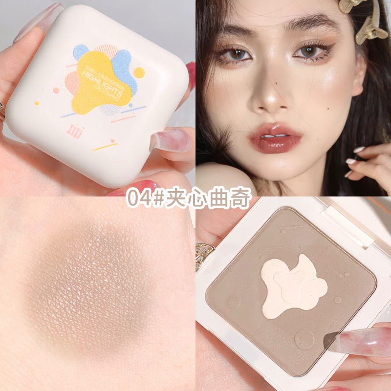 Xixi Highlight Contour Compact Blush Makeup Palette Dual-Use Matte Flash Brightening Nose Shadow Shadow Internet Celebrity Mashed Potato Highlight