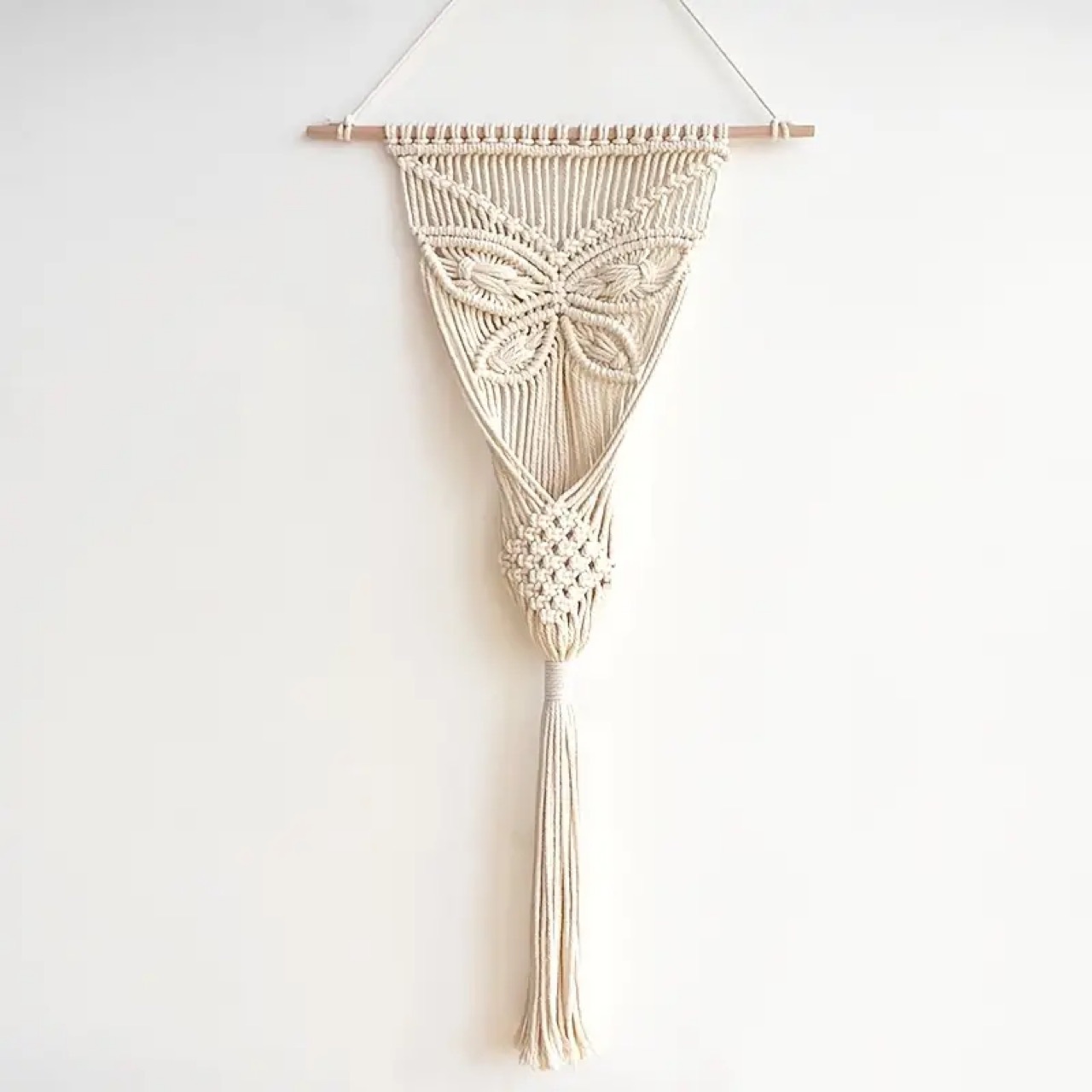 跨境北欧波西米亚手工编织花篮-家庭装饰用棉绳挂毯和花盆网围兜