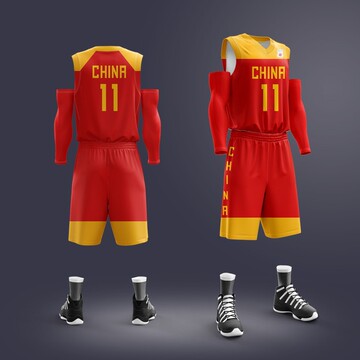 中国男篮球衣 中国队世界杯篮球队服套装男 易建联郭艾伦球衣定制