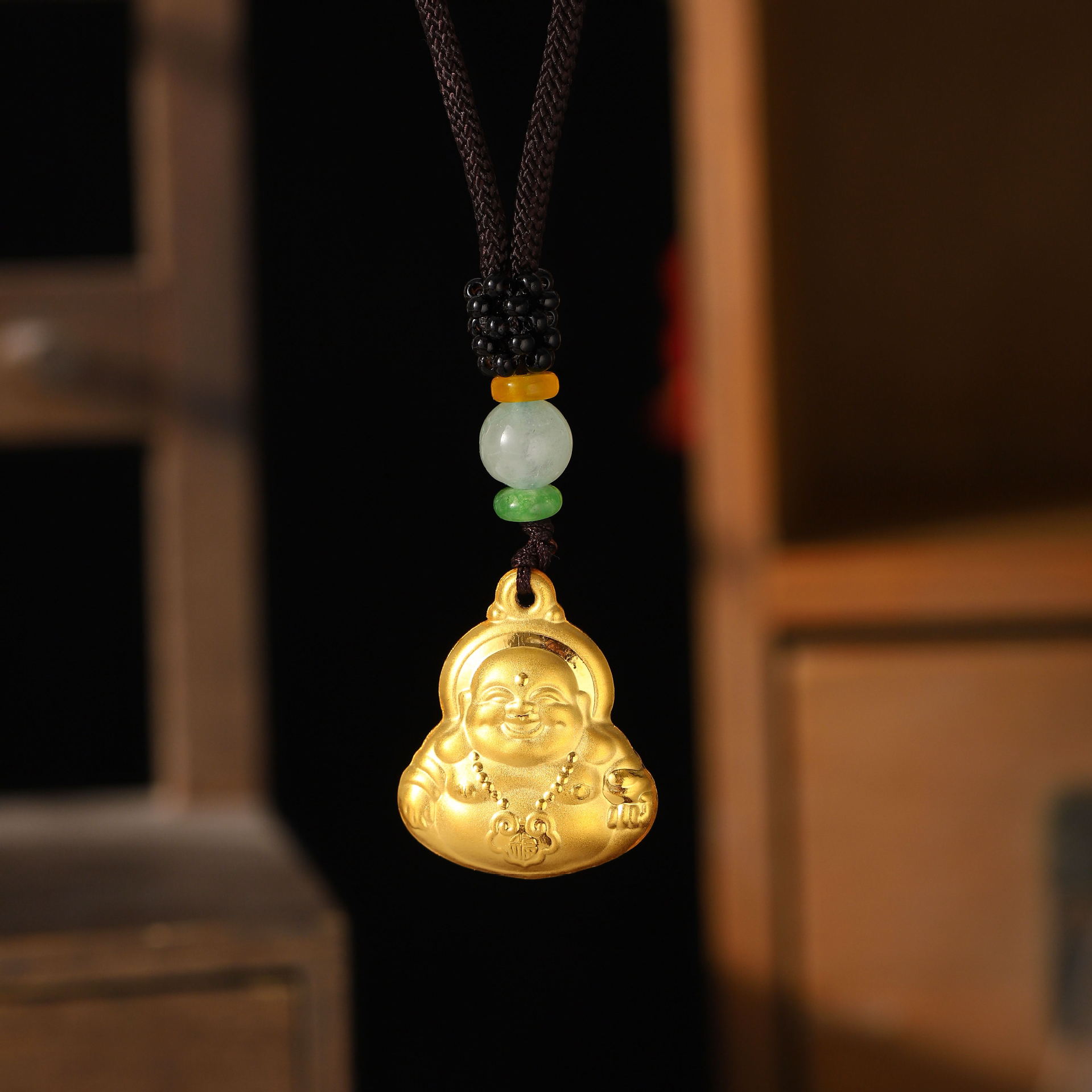 足金999黄金吊坠 双面厚金观音佛貔貅平安扣挂件保险会销主播货源
