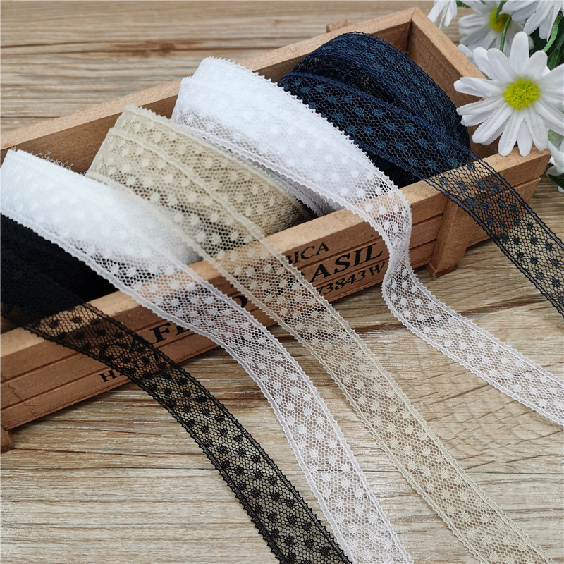 1.5cm snowflake yarn strip korean style polka dot lace lace bow diy gift box flower packaging long-term supply