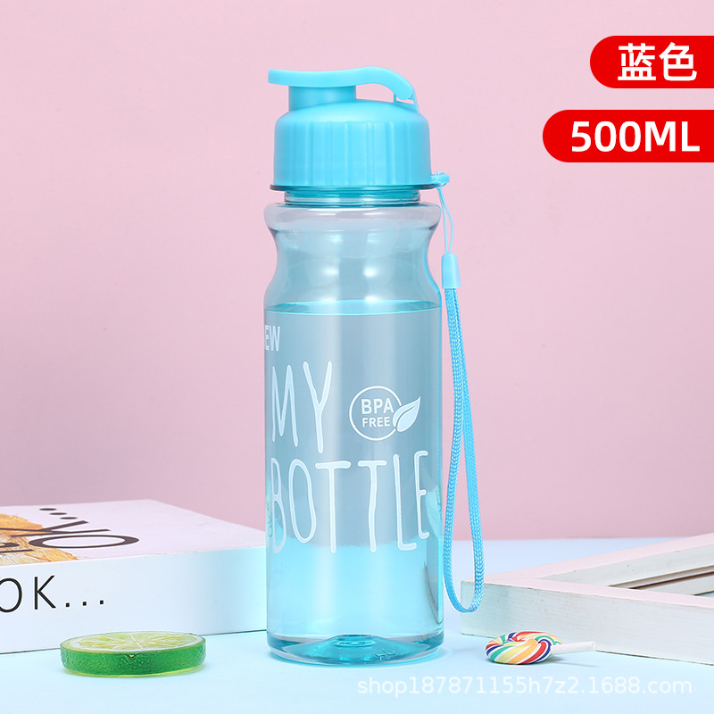 New Mybottle Plastic Water Cup Large Capacity Drop-Resistant Fruit Tea Cup Pet Portable Children's Candy Packaging Bottle