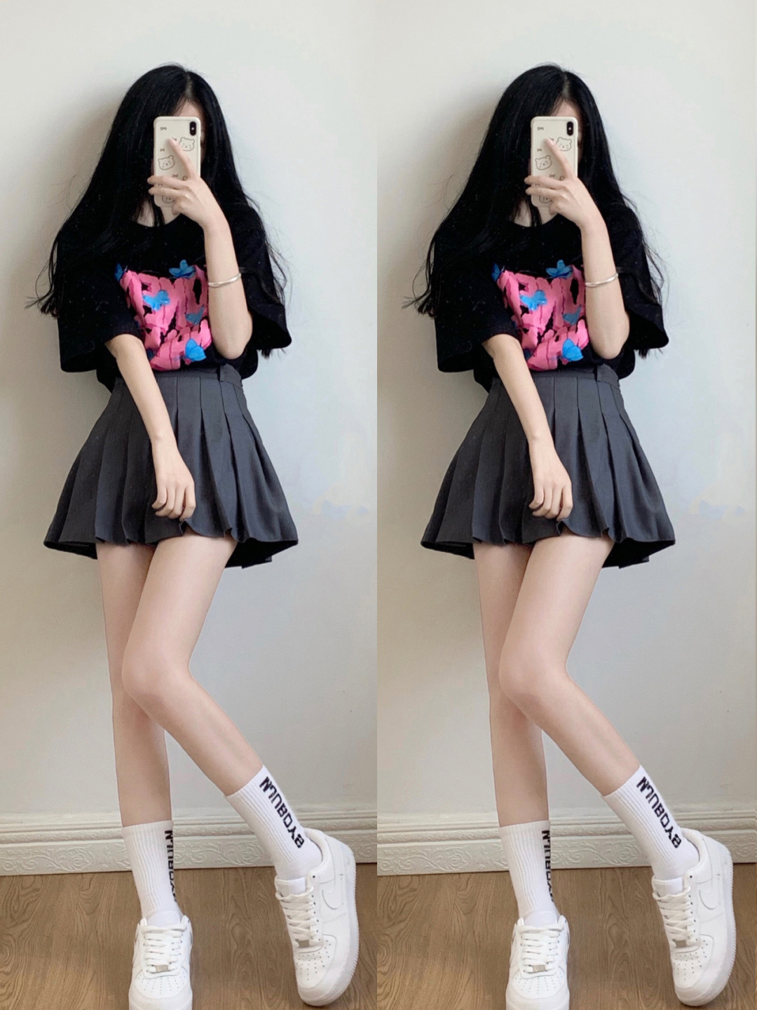 酷盐系穿搭元气少女小个子ins套装炸街上衣搭配百褶裙网红两件套