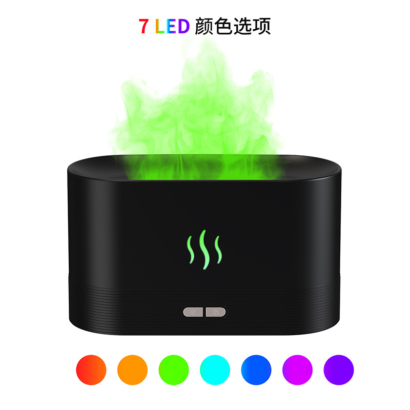 Aroma Diffuser Household Bedroom Colorful Light Essential Oil Ultrasonic Aroma Diffuser Simulation 3D Flame Humidifier