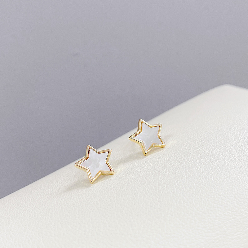 Sterling Silver Needle Micro Inlaid Zircon Moon Three-Piece Earrings Small Personality One Card Three Pairs Combination Earrings Earrings for Women
