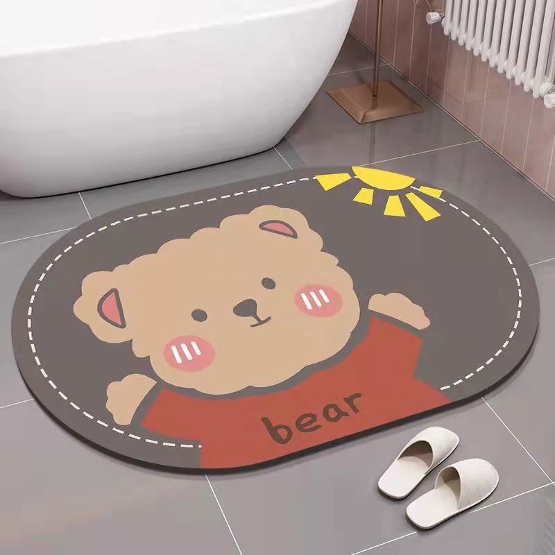 Bathroom Door Absorbent Floor Mat Bathroom Diatom Ooze Soft Mat Domestic Toilet Mat Non-Slip Bathroom Mat