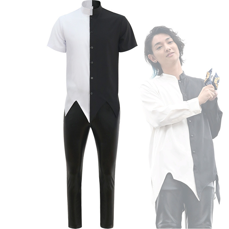 奥特曼托雷基亚人间体同款黑白衬衫cosplay服 长袖 短袖 皮裤现货