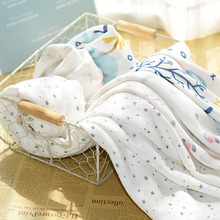 2U8K竹棉双层纱布面料婴儿睡袋宝宝a类盖毯夏季凉感超柔竹纤维纱
