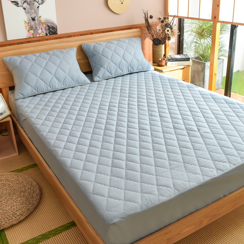 1万件纯色水洗棉床笠三件套单件席梦思床垫防尘保护套单品床罩厂家